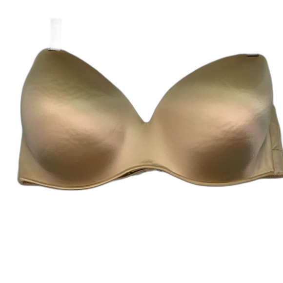 Cacique Beige Satin Underwire Padded Strapless Bra Size 44DDD - Picture 1 of 10